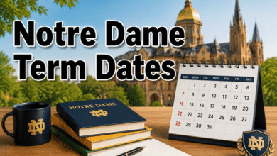 notre dame term dates